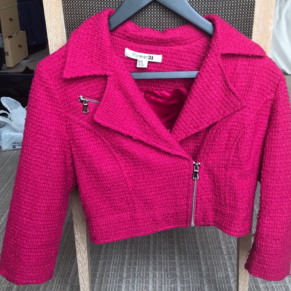 Forever 21 pink cropped jacket size Medium